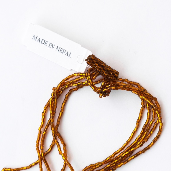 Boho metallic beaded strands Andrew Stone Himalayan Gems set of 8 layered look - Picture 13 of 16